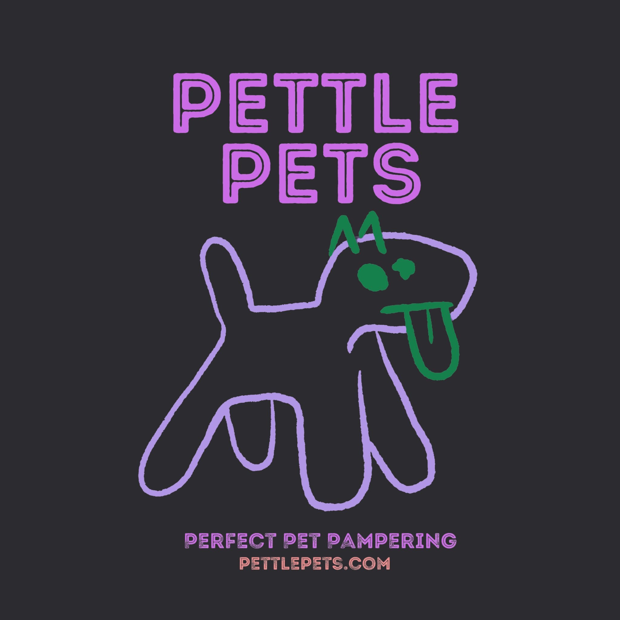 Organic Cotton T Shirt with Outline Dog Print Purple - Pettle Pets