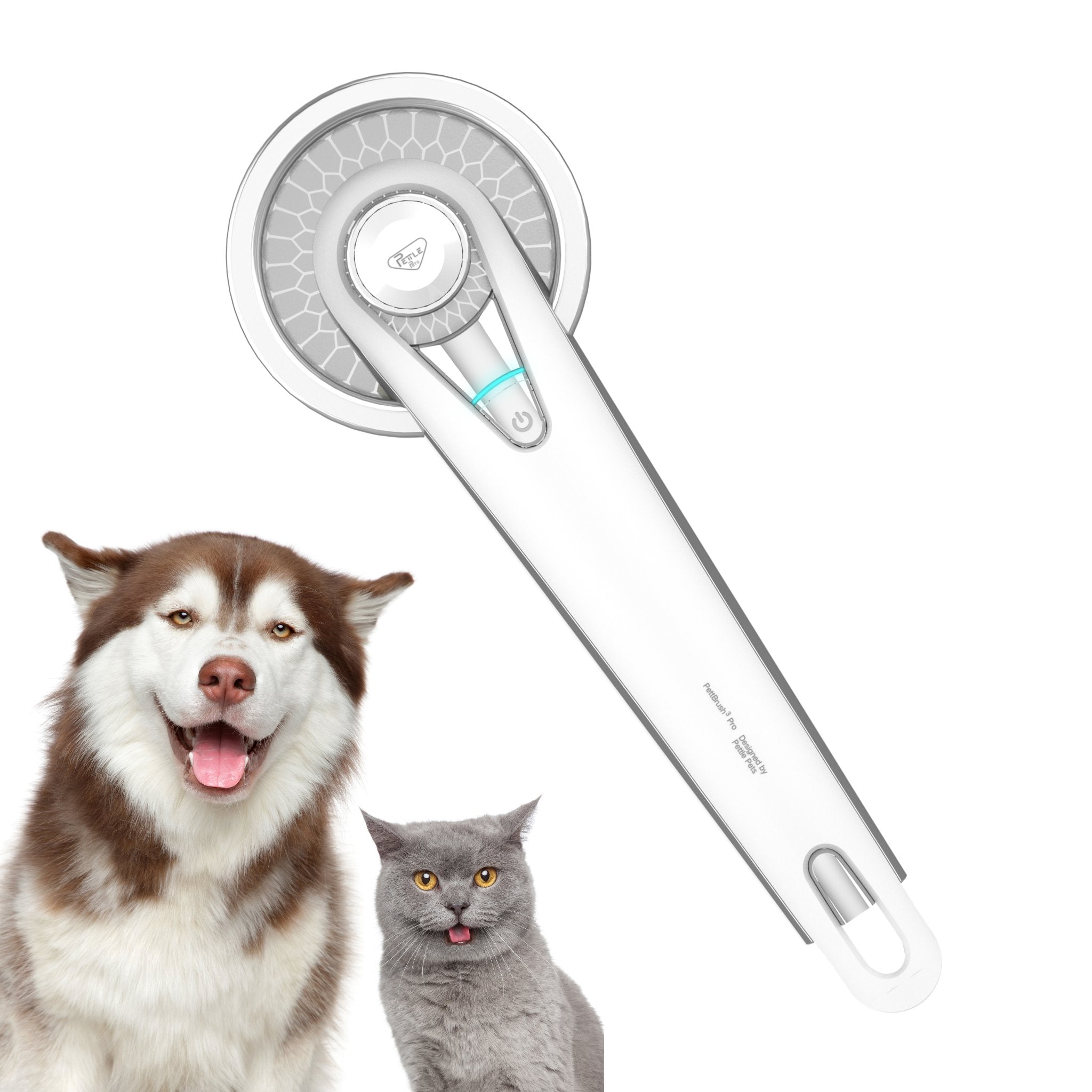 PettBrush³ Pro 3 in 1 Pet Care Brush White - Pettle Pets
